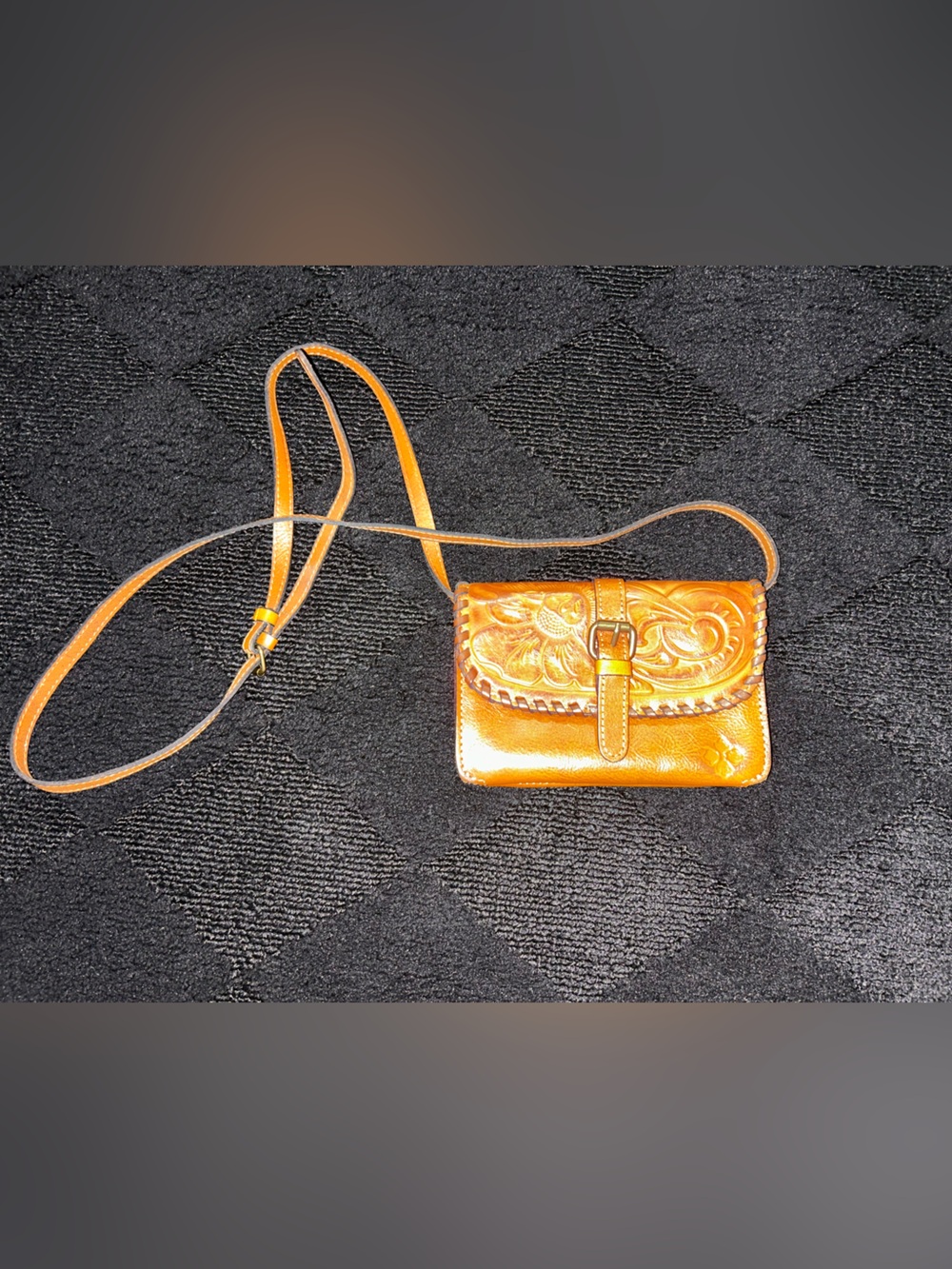 Patricia Nash Hand-Tooled Leather Crossbody in Cognac